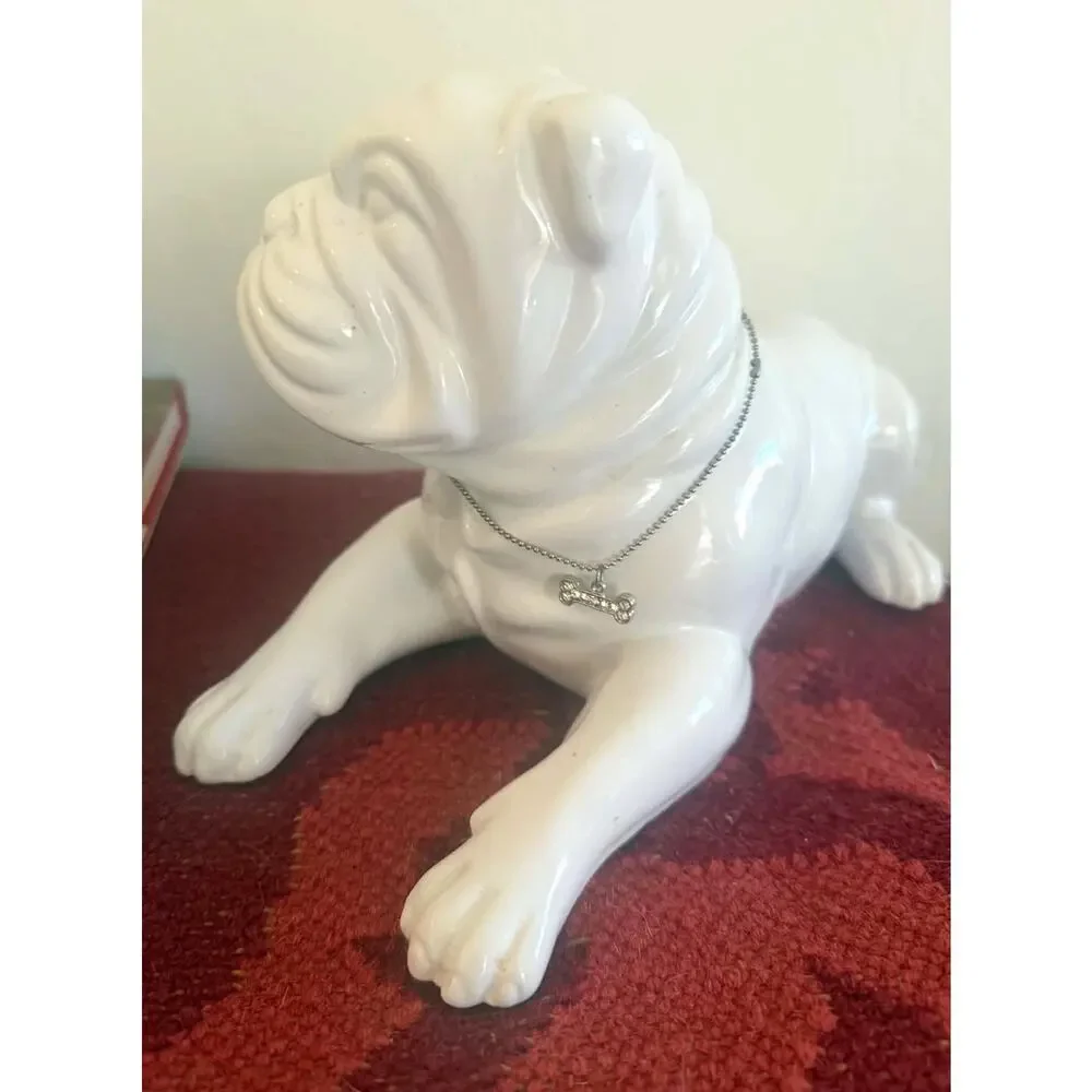 Retired Torre & Tagus White Ceramic Bulldog 12.5